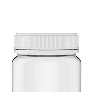 white cap clear jar
